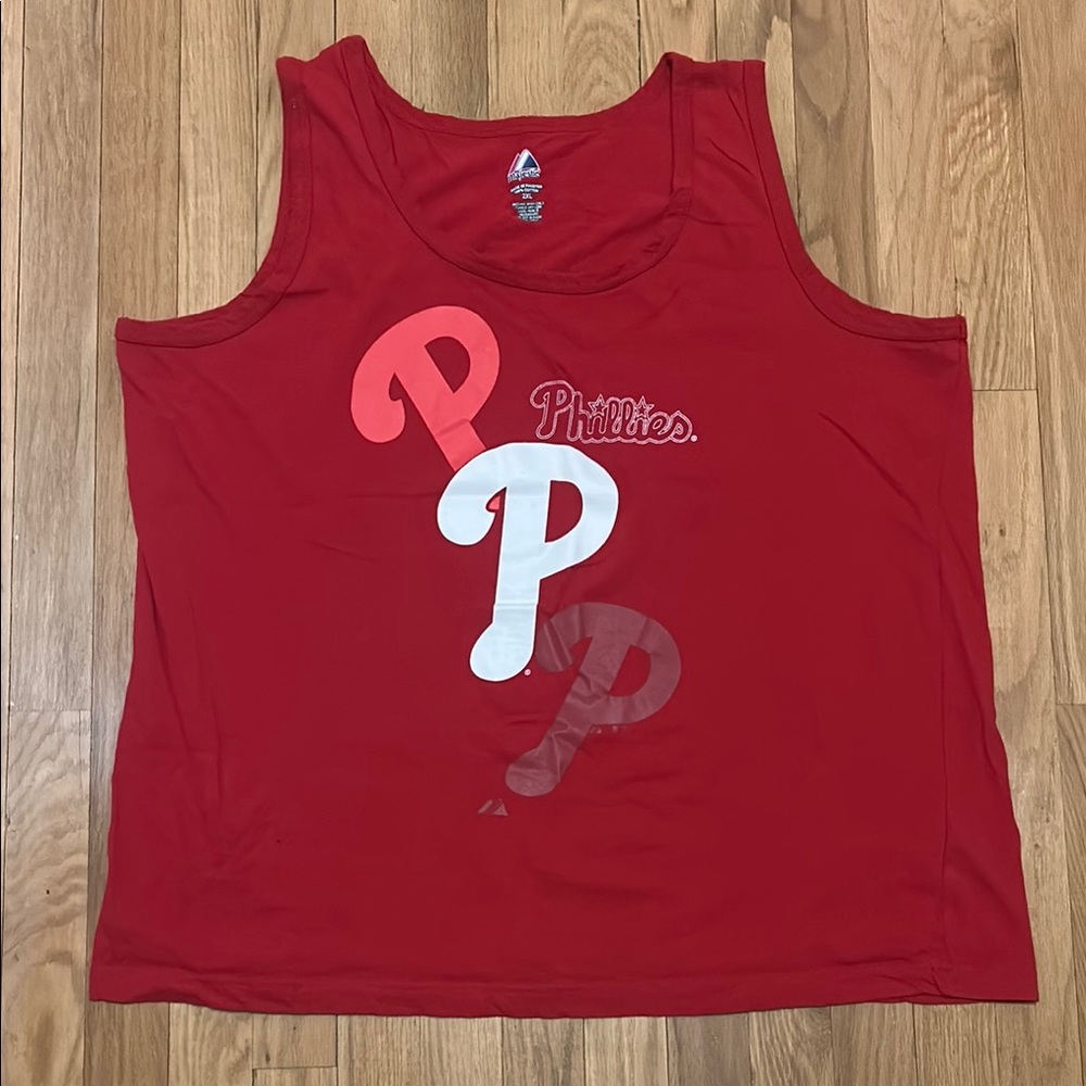 🍪Majestic Women’s Phillies Red Tank Top 2XL NWOT